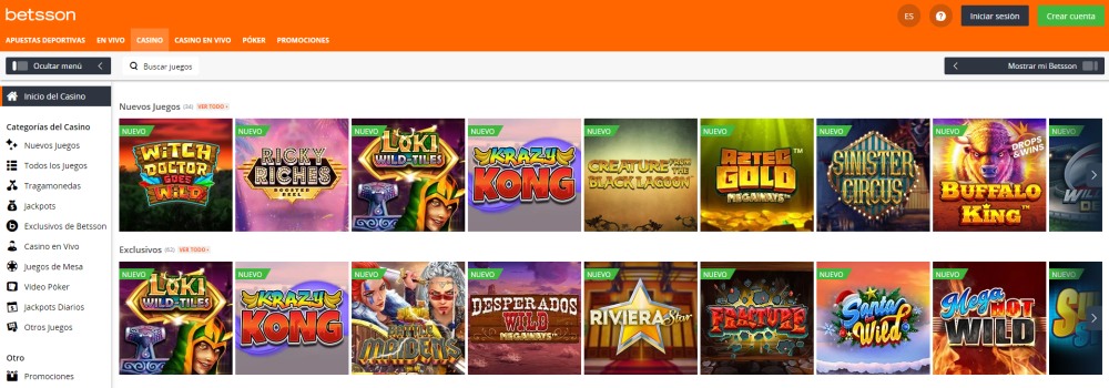 betsson casino juegos