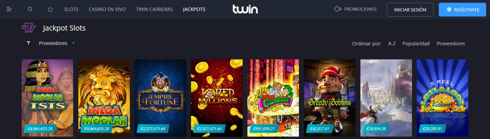 twin casino jackpots